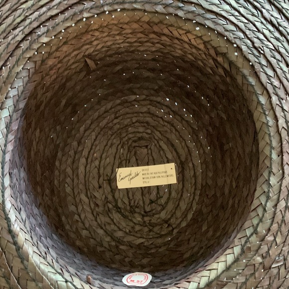 Emmanuel Geraldo Light Black Straw Wide Brim Colourful Hat Polka Dot Embellished - Picture 13 of 17